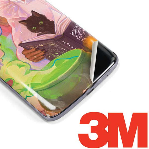 Pink Anime Witch Girls in Library with Cats by Ivy Dolamore Moto E5 Plus Skin