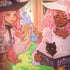 Pink Anime Witch Girls in Library with Cats by Ivy Dolamore Moto G6 Skin
