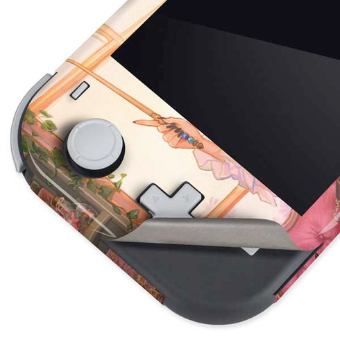 Pink Anime Witch Girls in Library with Cats by Ivy Dolamore Nintendo Switch Lite Skin