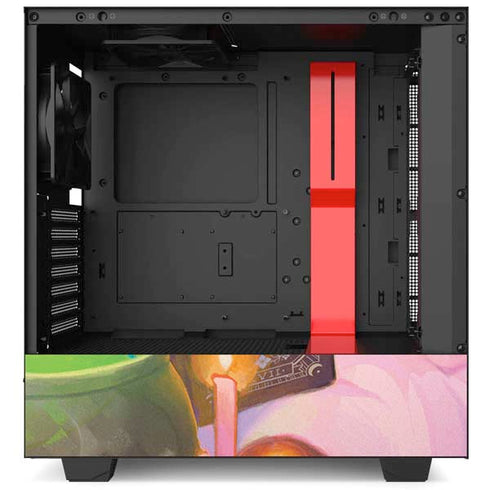 Pink Anime Witch Girls in Library with Cats by Ivy Dolamore NZXT H510 Compact ATX Mid-Tower Case Skin