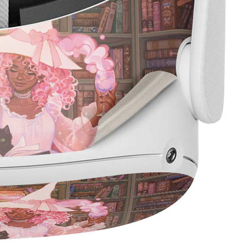 Pink Anime Witch Girls in Library with Cats by Ivy Dolamore Oculus Quest 2 Skin