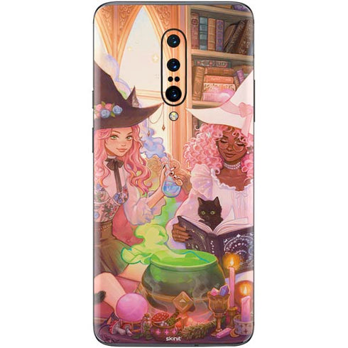 Pink Anime Witch Girls in Library with Cats by Ivy Dolamore OnePlus 7 Pro Skin