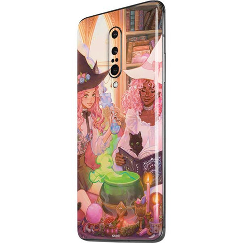 Pink Anime Witch Girls in Library with Cats by Ivy Dolamore OnePlus 7 Pro Skin
