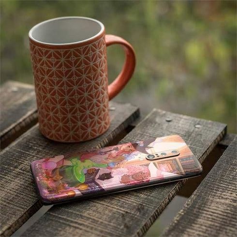 Pink Anime Witch Girls in Library with Cats by Ivy Dolamore OnePlus 7 Pro Skin