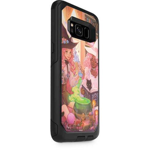 Pink Anime Witch Girls in Library with Cats by Ivy Dolamore Otterbox Commuter Galaxy Skin