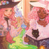 Pink Anime Witch Girls in Library with Cats by Ivy Dolamore Otterbox Commuter Galaxy Skin