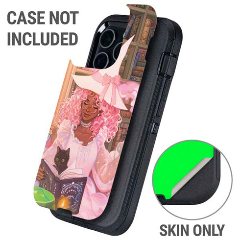 Pink Anime Witch Girls in Library with Cats by Ivy Dolamore Otterbox Defender iPhone Skin
