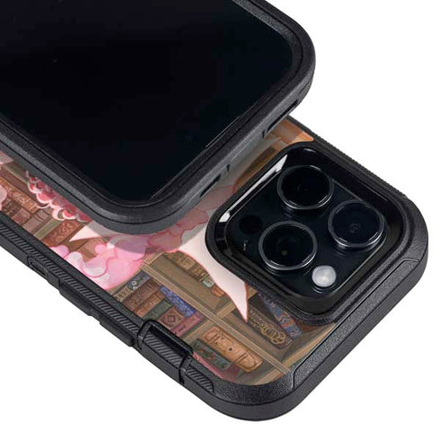 Pink Anime Witch Girls in Library with Cats by Ivy Dolamore Otterbox Defender iPhone Skin