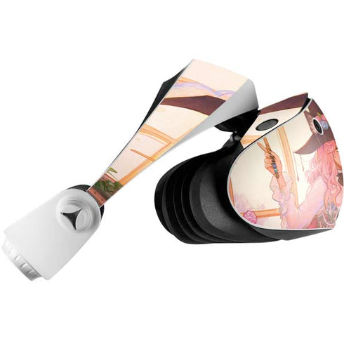 Pink Anime Witch Girls in Library with Cats by Ivy Dolamore PlayStation VR2 Skin