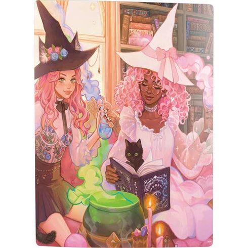 Pink Anime Witch Girls in Library with Cats by Ivy Dolamore PS5 Digital Edition Bundle Skin