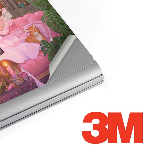 Pink Anime Witch Girls in Library with Cats by Ivy Dolamore Surface Book 2 15in Skin