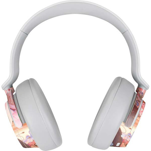 Pink Anime Witch Girls in Library with Cats by Ivy Dolamore Surface Headphones Skin