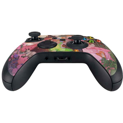 Pink Anime Witch Girls in Library with Cats by Ivy Dolamore Xbox Series X Controller Skin