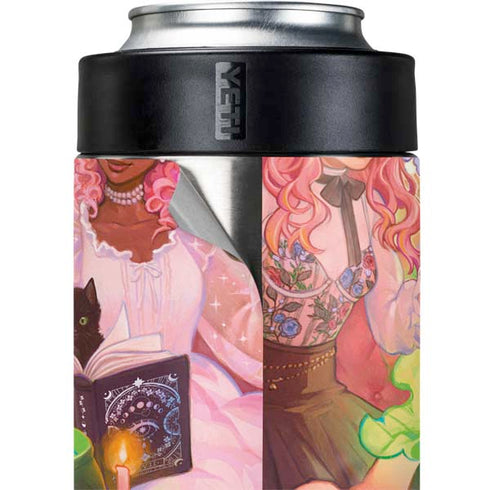 Pink Anime Witch Girls in Library with Cats by Ivy Dolamore Yeti Colster Can Insulator Skin