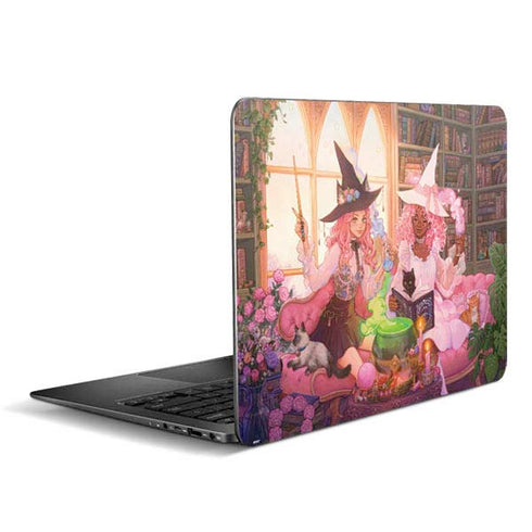 Pink Anime Witch Girls in Library with Cats by Ivy Dolamore Zenbook UX305FA 13.3in Skin