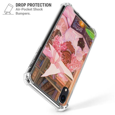Pink Anime Witch Girls in Library with Cats by Ivy Dolamore iPhone XR Clear Case