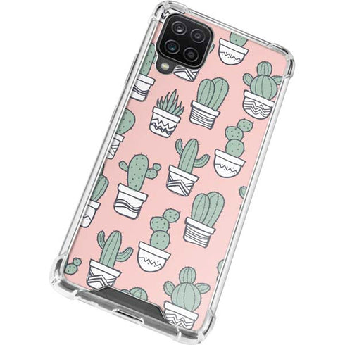 Pink Cactus Galaxy A12 Clear Case