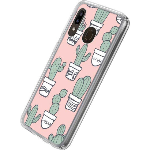 Pink Cactus Galaxy A20 Clear Case