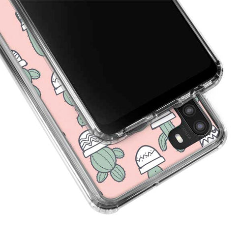 Pink Cactus Galaxy A21 Clear Case