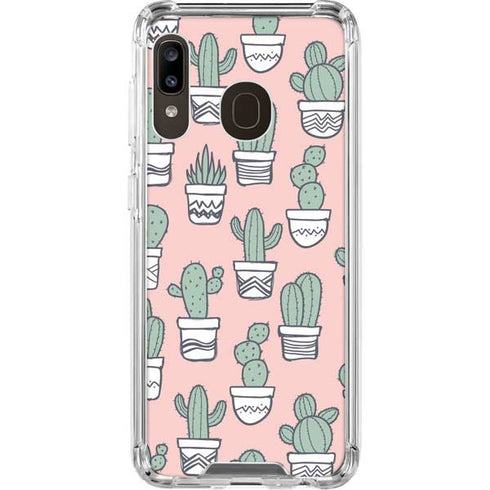 Pink Cactus Galaxy A30 Clear Case