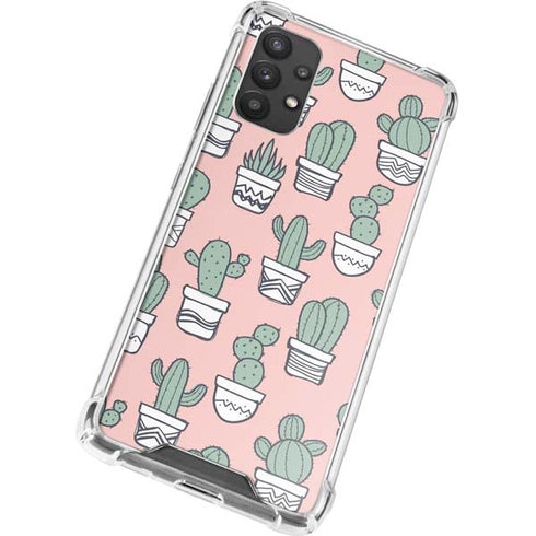 Pink Cactus Galaxy A32 5G Clear Case