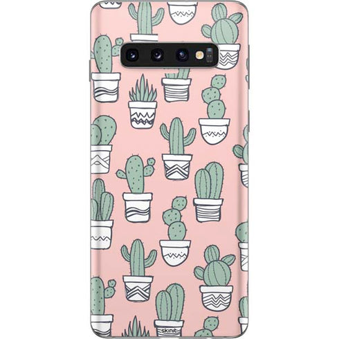 Pink Cactus Galaxy S10 Skin