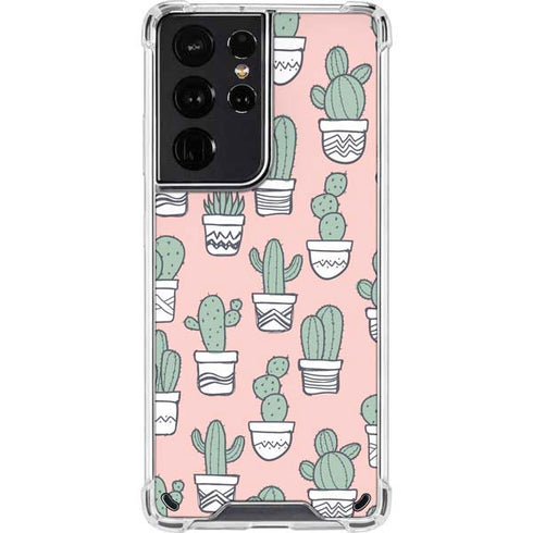 Pink Cactus Galaxy S21 Ultra 5G Clear Case
