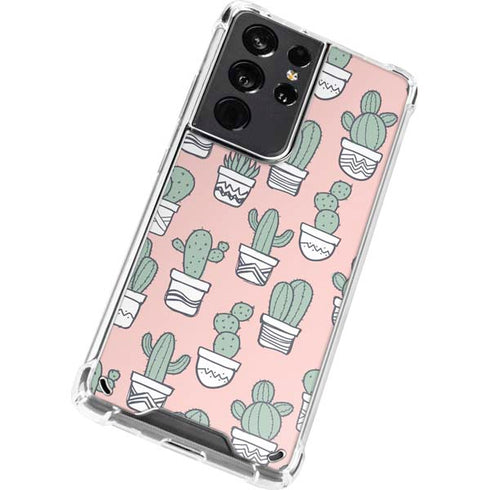 Pink Cactus Galaxy S21 Ultra 5G Clear Case