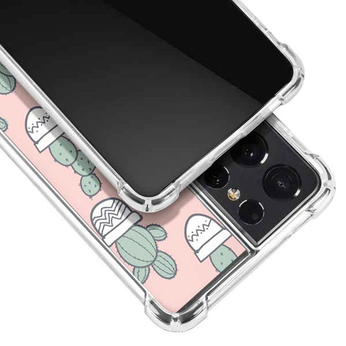 Pink Cactus Galaxy S21 Ultra 5G Clear Case