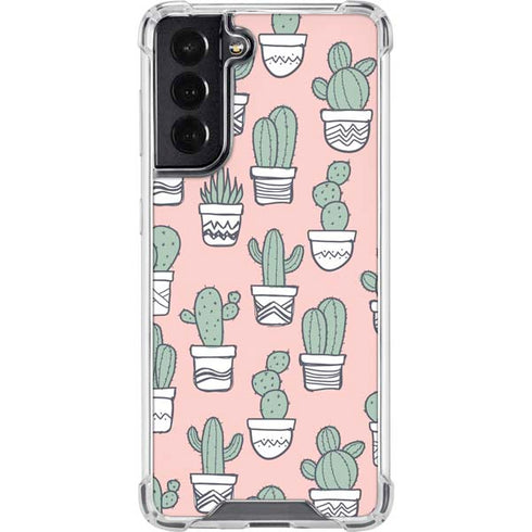 Pink Cactus Galaxy S22 Clear Case