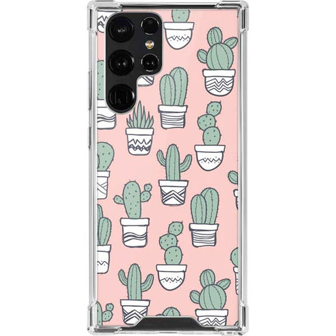 Pink Cactus Galaxy S22 Ultra Clear Case