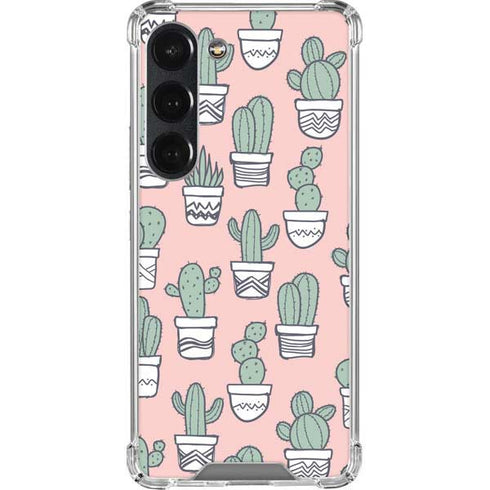 Pink Cactus Galaxy S23 Clear Case