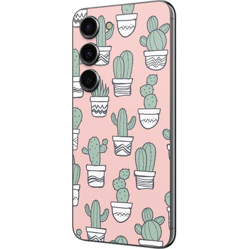 Pink Cactus Galaxy S23 Skin