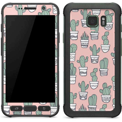 Pink Cactus Galaxy S7 Active Skin