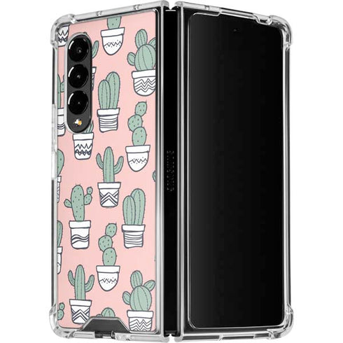 Pink Cactus Galaxy Z Fold4 5G Clear Case