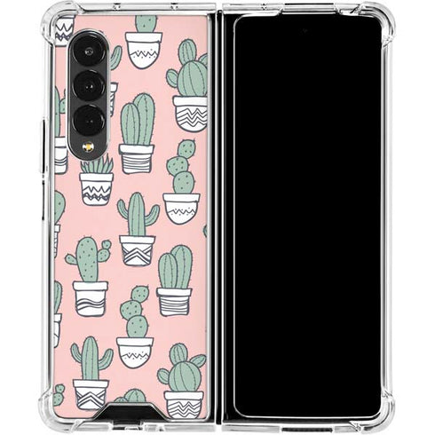 Pink Cactus Galaxy Z Fold4 5G Clear Case