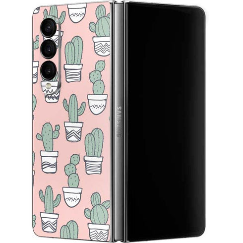 Pink Cactus Galaxy Z Fold4 5G Skin