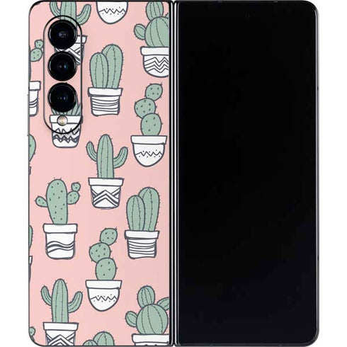 Pink Cactus Galaxy Z Fold4 5G Skin