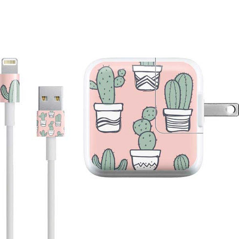 Pink Cactus iPad Charger (10W USB) Skin