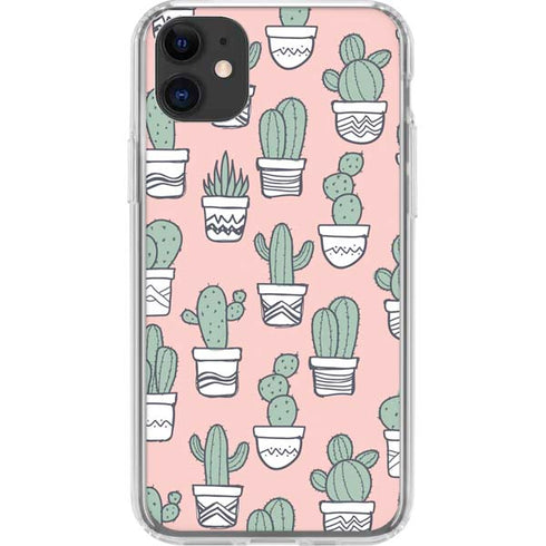 Pink Cactus iPhone 11 Clear Case
