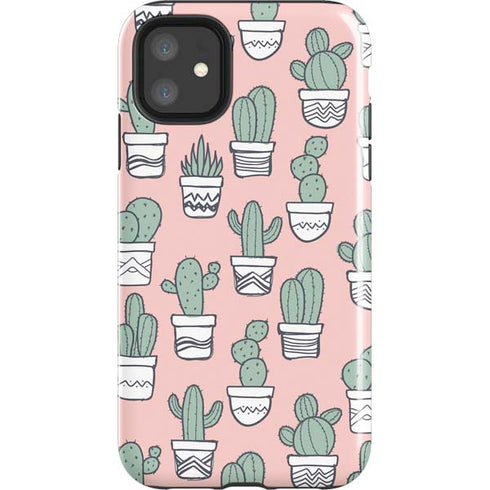 Pink Cactus iPhone 11 Impact Case