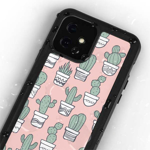 Pink Cactus iPhone 12 Mini Waterproof Case