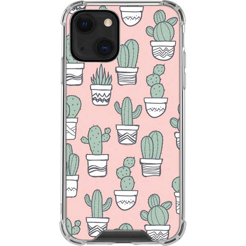 Pink Cactus iPhone 13 Mini Clear Case