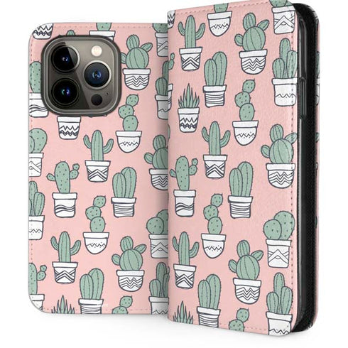 Pink Cactus iPhone 13 Pro Folio Case