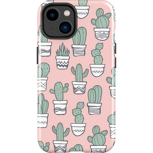 Pink Cactus iPhone 15 Plus Impact Case