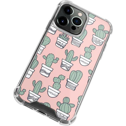 Pink Cactus iPhone 15 Pro Clear Case