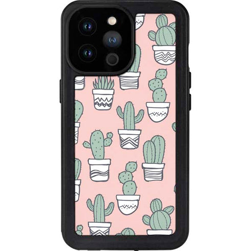 Pink Cactus iPhone 14 Pro Max Waterproof Case