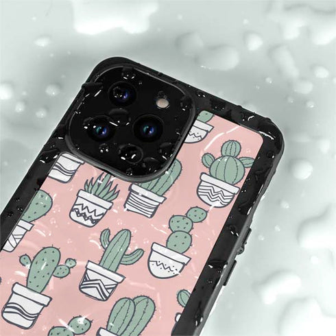 Pink Cactus iPhone 14 Pro Max Waterproof Case