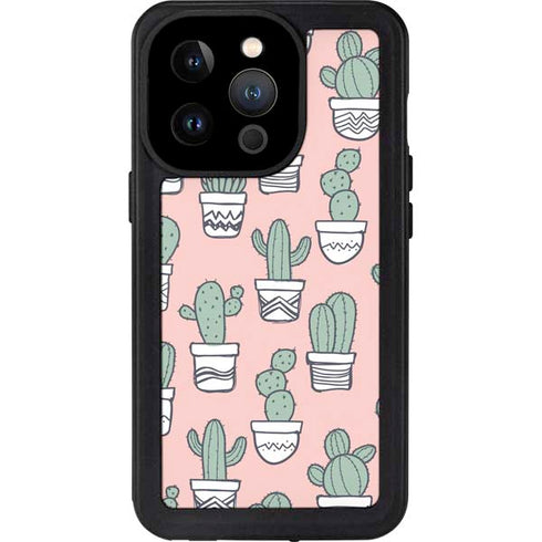 Pink Cactus iPhone 14 Pro Waterproof Case