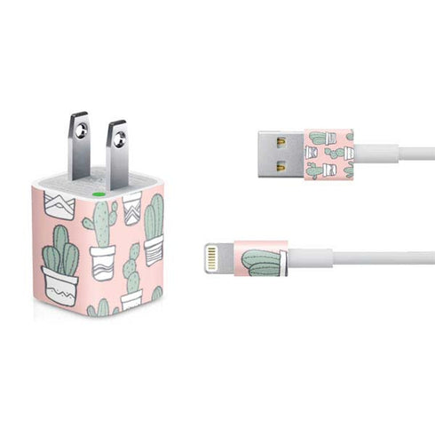 Pink Cactus iPhone Charger (5W USB) Skin